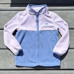 OshKosh B'gosh Purple and Blue Fleece Lightweight Zip Sweatshirt, Spring, Size 4